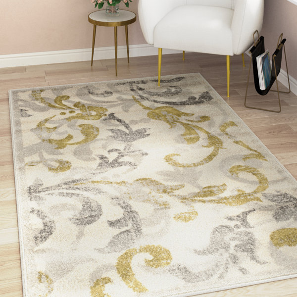 Willa Arlo Interiors Maritza Floral Ivory/Light Grey Indoor/Outdoor